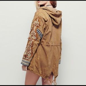 Golden quills jacket beige mustard brown